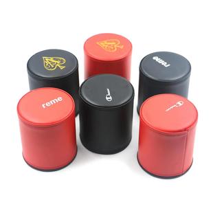 National fashion PU leather color cup tide brand straight leather dice cup PP bag leather dice cup night screen cup personalized LOGO