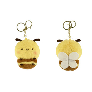 Cute Ins Style Bee Pendant Plush Doll Fat Animal Keychain Car Bag Pendant Small Gift