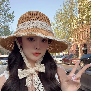 Hat Women's Cap Outdoor Sunscreen Sunshade Hat Big Head Circumference Showing Face Small High-grade 2025 Internet Red Women