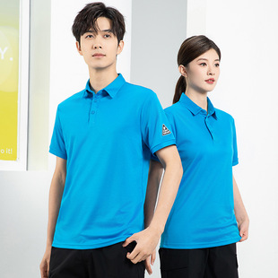 Summer anti-static short-sleeved polo shirt energy electronic refueling gas station workshop factory work clothing logo printing