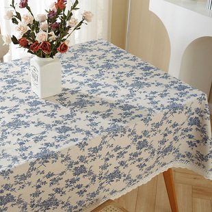 Amazon Cross-border Festival Outdoor Rectangular Tablecloth Dinner Cloth Napkin Mat Lace Lace Plaid Coffee Table Cloth