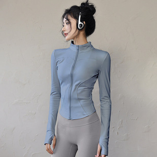 Lulu Yoga Clothing Sunscreen Jacket High Elastic Tight Quick-drying Sports Jacket Slim-fit Slim-fit Top Running Fitness Clothes