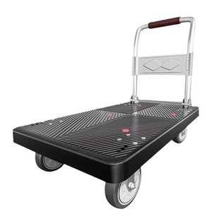 Quiet four-wheel flatbed truck folding trolley carrying trolley grocery shopping small trailer trolley moving trolley