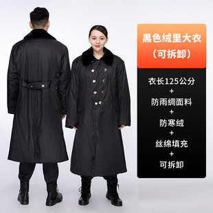 Factory wholesale winter cotton coat extended over the knee detachable thick cold warm army green security cotton coat