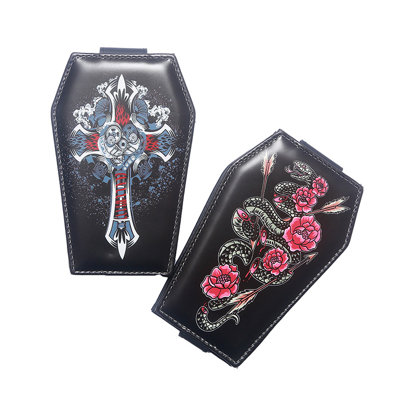 Cross-Border Trend New Dark Gothic Skull Coffin Retro Card Holder Card Holder with Picture Printing D Production