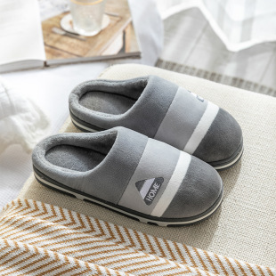 Cixi Cotton Slippers for Women Spring and Autumn and Winter Home Indoor Non-slip Couple Home Warm Winter Fur Plush Men