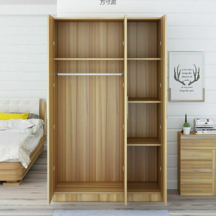 Simple Wardrobe Three-door Four-door Household Bedroom Wardrobe Integral Assembly Coat Cabinet Dormitory Rental Room Wardrobe
