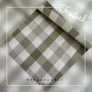 Ready Supply Green Geometric Jacquard Shirt Yarn-dyed Fabric Plain Woven Plaid Fabric