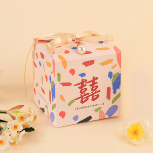 2024 new candy box cartoon box candy bag gift Chinese wedding candy carton empty box wholesale