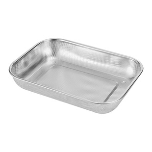 Stall ten yuan shop wholesale stainless steel square drain basket drain plate punching square plate dense hole square basket dustpan vegetable basin