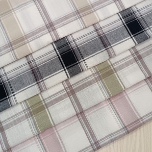 New Spot Cotton Shirt Plaid Fabric Spring and Summer Yarn-Dyed Plaid Fabric Modern Children's Clothing Quick Return Fabric