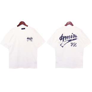 Cross-border Wholesale CorrecT Version am Splash Ink Flow PainT Camouflage STarry Sky GraffiTi LeTTer ShorT-sleeved High STreeT Couple Wear T-shirTiri