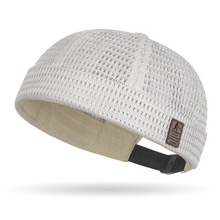 Summer New Sewing FEWK Leather Label Hollow Large Mesh Tang Cap Men's and Women's Hip Hop Breathable Floor Cap Cross Border