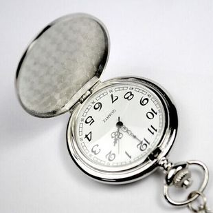 Pocket watch smooth laser lettering retro two-sided light quartz pocket watch Boshiya leisure pocket watch wholesale factory straight