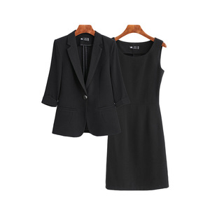YQ8602 small suit dress suit women's spring and summer Korean style business wear suit skirt slim fit three-quarter sleeve suit