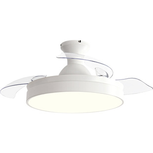 Zhongshan Lamps Fan Light 2025 New Household Living Room Invisible Ceiling Fan Light Nordic Restaurant Simple Fan Chandelier
