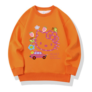 hello kitty cartoon cute round neck sweater children's clothing KT women's Korean-style clothing hello kitty children's clothing autumn and winter wear