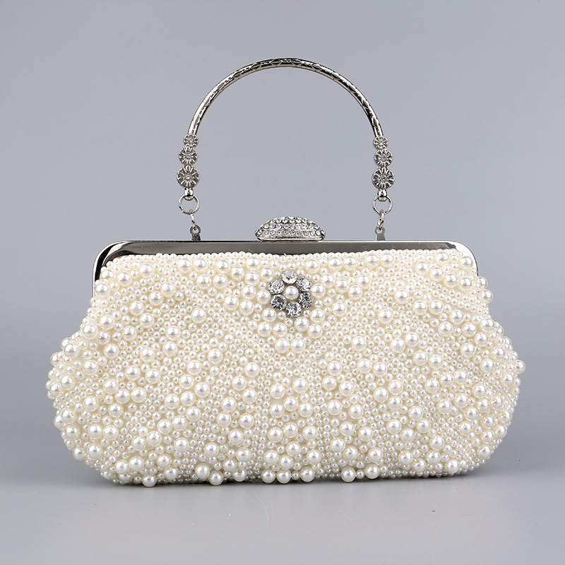 High-end women's handbags, pearl bags, fashionable wedding bridesmaid clutches, elegant party handbags, crossbody bags.