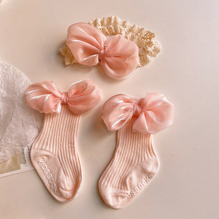 Infant hair band fontanelle headband non-slip socks set Princess full moon Hundred Days photo hair accessories baby hair band