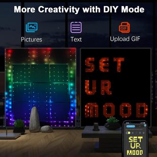 Magic color leather line curtain light APP Bluetooth DIY programming smart home curtain light RGB magic color point control LED light string