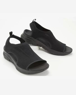 Summer 2022 New Cross-border Sandals Women's Mesh Thick-soled Flat Casual Sports Women's Shoes Flat-soled Fly-knit Fish-toe Shoes for Women