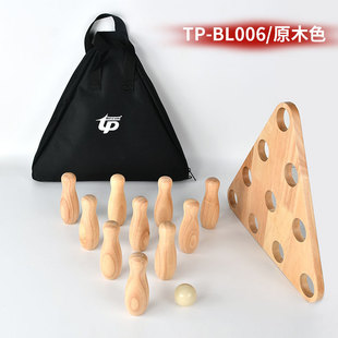 Solid wood bowling suit game set with shuffleboard table with handbag