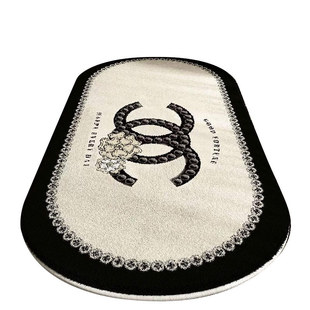 2025 Cashmere French Style Chanel Style Bedside Blanket Light Luxury High-end Oval Long Dirty Resistant Bay Window Mat
