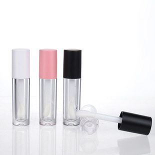 5ml new transparent large lip brush Rod lip gloss tube cosmetic lip gloss lip gloss packaging pink black matte lid