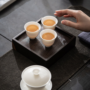 Jinghan 8-head Tea Art Group Dehua White Porcelain Suet Fat Jade Porcelain Sancai Bowl Tea Cup Complete Kung Fu Tea Set Small Set
