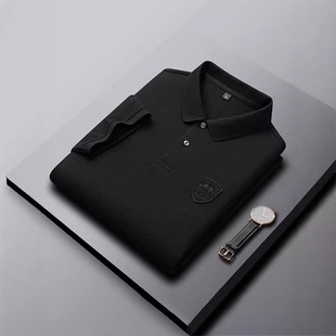 Новая летняя мужская футболка с коротким рукавом с вышивкой рубашка POLO с лацканом