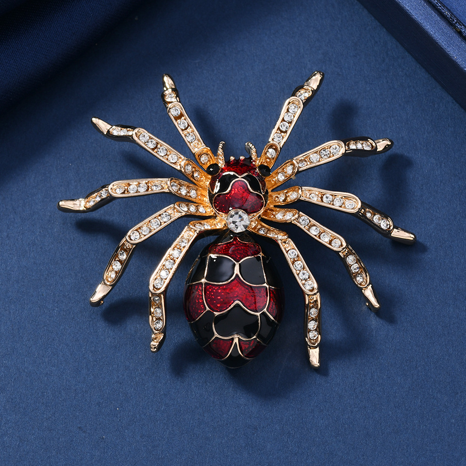 Cross-border European and American Spider Brooch High-end Animal Pin Corsage Retro New Personality Men's Dress Accessories