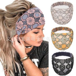 Wide-brimmed Thin Lace Hair Belt White Hair Cover Headwear Summer Simple Headband Headband All-match Hair Wrap Headwear