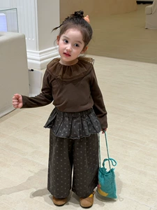 Кофта для девочек 1–6 лет двойная сетка и воротник-рюш