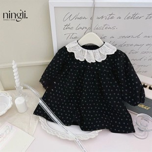 Лимонная девочка Мори цветочное платье осенний новый детский стиль цветочный воротник кукла детское хлопковое платье