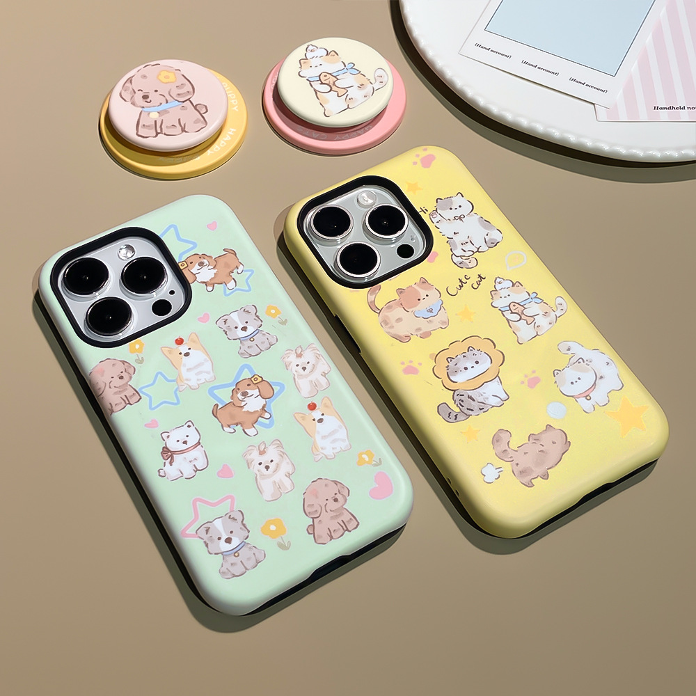 Compatible with Apple iPhone 15/16/17 Pro Max magnetic film phone case and iPhone 14/13/12 drop protection stand case