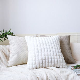 Modern black and white high-grade cushion pillow woven leather light luxury home sofa bedroom soft pillow