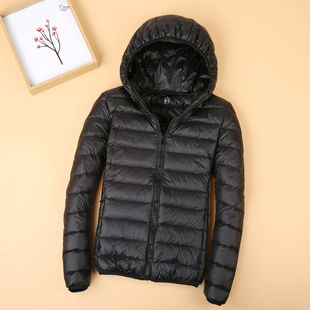 White Duck Down 2024 Autumn and Winter New Lightweight Down Jacket Women's Hooded Short Vertical Collar plus size Slim-fit Women's Jacket
