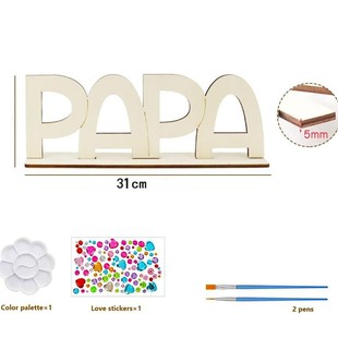 MAMA Mother's Day Partial Christmas Gift OPA OMA Wooden Letter Photo Frame Crafts DIY Graffiti Ornaments with Bottom
