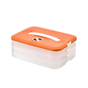 Household large capacity crisper portable double card buckle multi-layer dumpling storage box timing combination frozen dumpling box