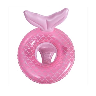 Children's Mermaid Awning Seat Ring Swimming Ring Kids Baby Pink Butterfly Mermaid Seat Sunshade Petals