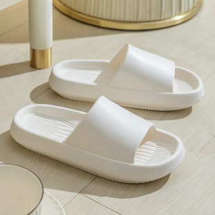 Home men's sandals thick bottom slip-on slippers women's summer bathroom bath thickened soft bottom outdoor slippers men