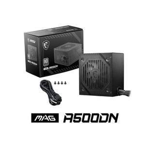 Блок питания для игрового настольного компьютера MSI MAG A500DN мощностью 500 Вт