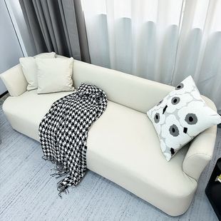 Sofa Living Room Small Apartment Rental Room Bedroom Apartment Cream Style Internet Popular Cat Scratch Leather Art Double Three-Person Sofa