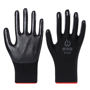 Labor protection gloves nitrile nitrile thickened dipped nitrile gloves summer breathable non-slip construction site working gloves wholesale