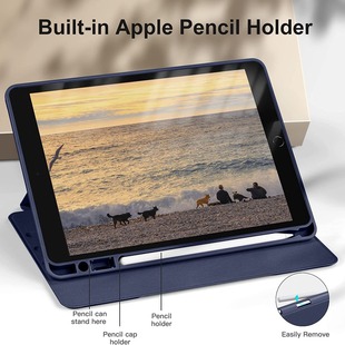 Suitable for Ipad10.2 Silicone Soft Shell with Groove and Dormant Leather Case iPad Tablet Protective Case