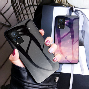 Mobile Phone Case for VIVO V21 IQOONeo3 Glass Soft Edge X60PRO Star Painted Y52S Protective Case