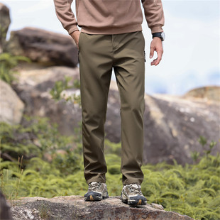 Outdoor Sports Pants Elastic Waist Men's Loose Middle-aged Business Men's Pants Stretch Casual Pants Straight Spring and Autumn Charge Pants