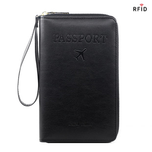 Retro Cross-border Explosive Passport Protective Case ID Holder PU Passport Holder Ticket Holder Zipper Bag in stock Wholesale