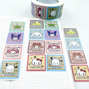Мультфильм животных Sanrio рулонная наклейка мультфильм милый высокий цвет значение ручной счет украшения запечатывающая наклейка Студенческая лента
