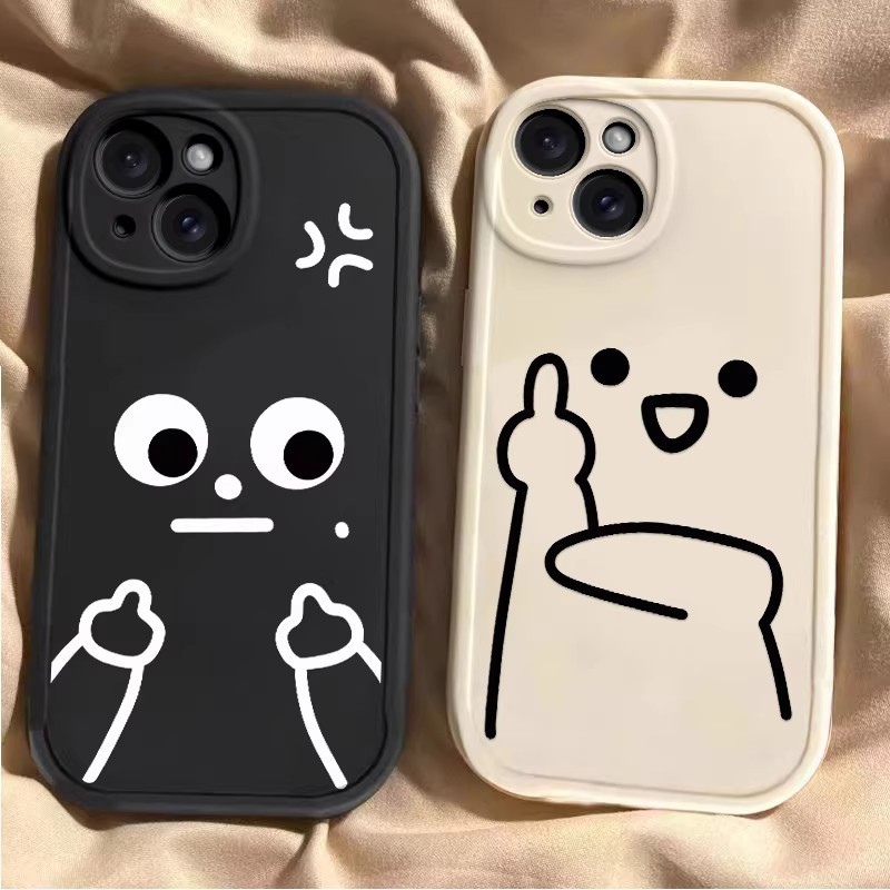 Disdainful and funny emoji cases for iPhone 17/16 Pro Max, Apple 13 phone cases, 14 Pro soft cases, 12 couple XR cases